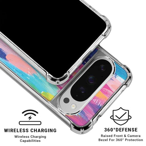 Pink Sparkle Brush Stroke by Etta Vee Google Pixel 10 Pro XL Clear Case